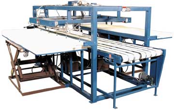 Sheet foam feeder from Union Tool simplifies and automates the process of destacking foam sheets and feeding them one at a time to a conveyor.